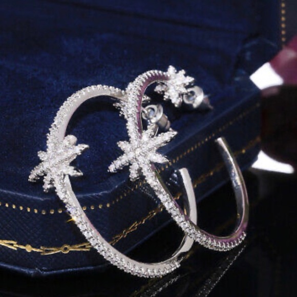 NWT STERLING SILVER HOOP Earrings - Picture 6 of 7